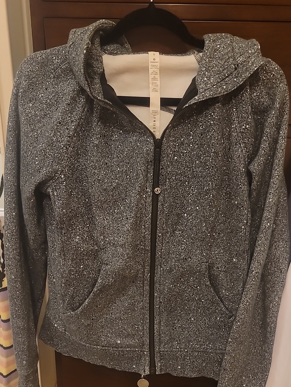 lululemon athletica Women's Black Speckled Full-Zip Hoodie